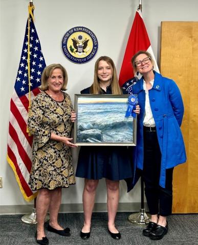 Pictured: Congresswoman Ann Wagner, Anna Bass, and Art Teacher Joceyln Reiss